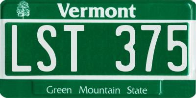 VT license plate LST375