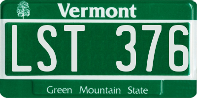 VT license plate LST376
