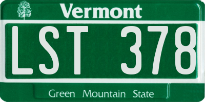 VT license plate LST378