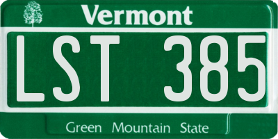 VT license plate LST385