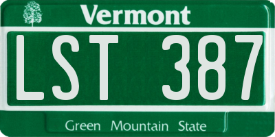 VT license plate LST387