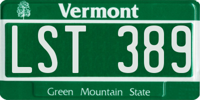 VT license plate LST389