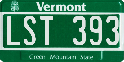 VT license plate LST393