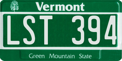 VT license plate LST394