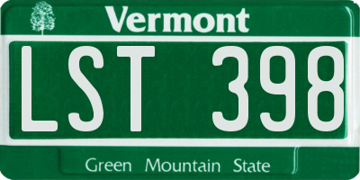 VT license plate LST398