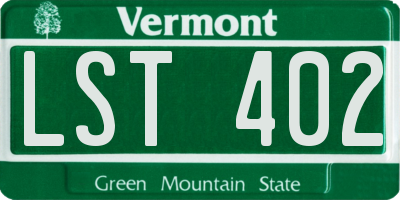 VT license plate LST402