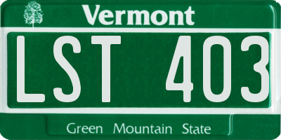 VT license plate LST403
