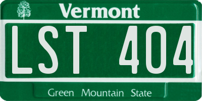 VT license plate LST404