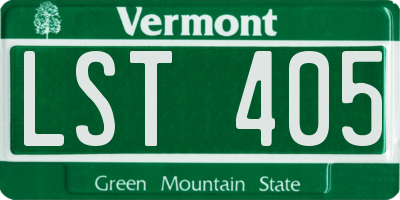 VT license plate LST405