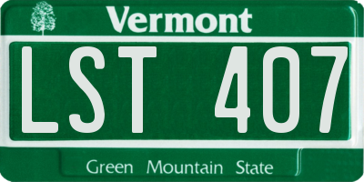 VT license plate LST407