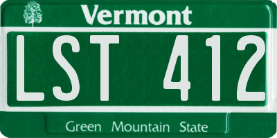 VT license plate LST412