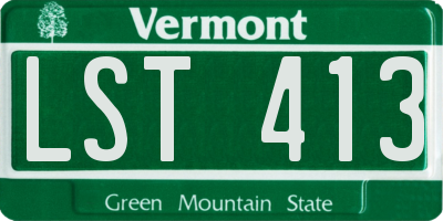 VT license plate LST413