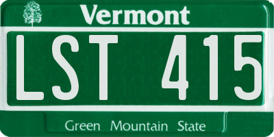 VT license plate LST415