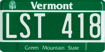 VT license plate LST418