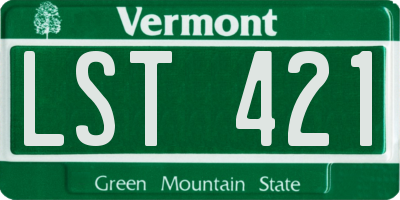 VT license plate LST421