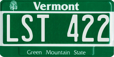 VT license plate LST422