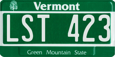 VT license plate LST423