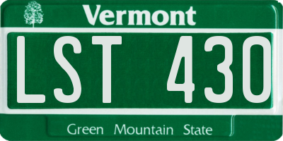 VT license plate LST430