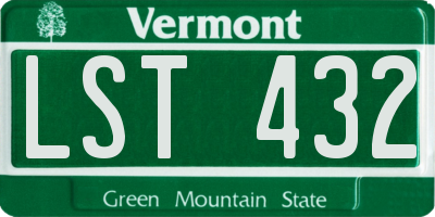 VT license plate LST432