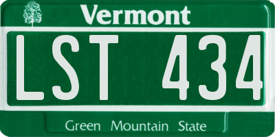 VT license plate LST434