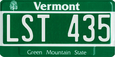 VT license plate LST435