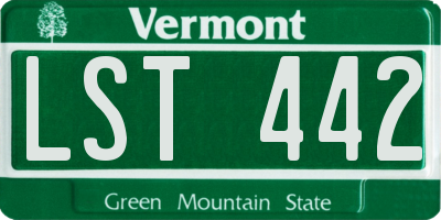 VT license plate LST442