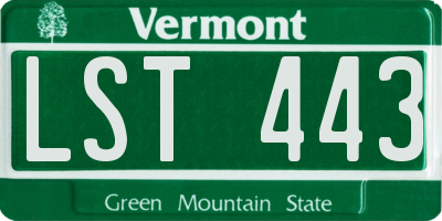 VT license plate LST443