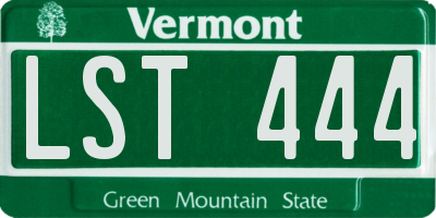 VT license plate LST444