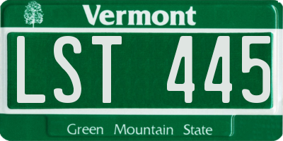 VT license plate LST445