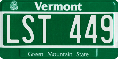 VT license plate LST449