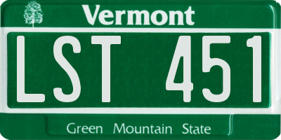 VT license plate LST451
