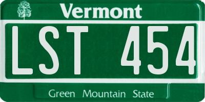 VT license plate LST454