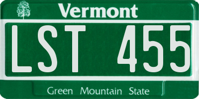 VT license plate LST455