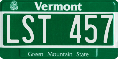 VT license plate LST457