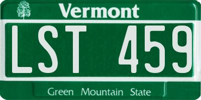 VT license plate LST459