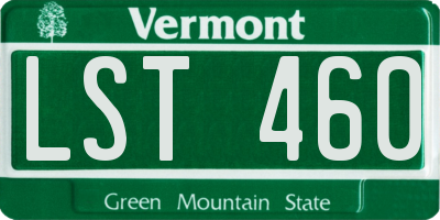 VT license plate LST460