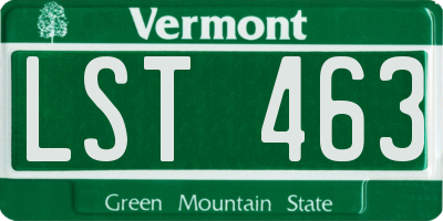 VT license plate LST463
