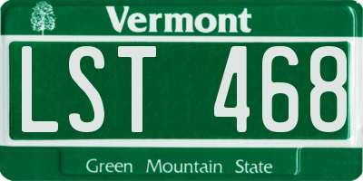VT license plate LST468