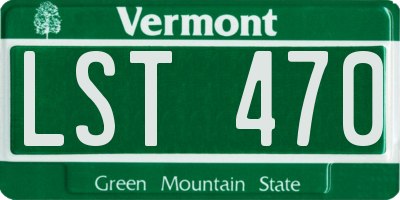 VT license plate LST470