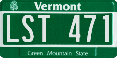 VT license plate LST471