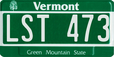 VT license plate LST473
