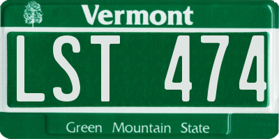 VT license plate LST474