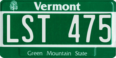 VT license plate LST475