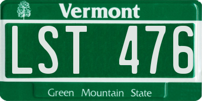 VT license plate LST476