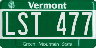 VT license plate LST477