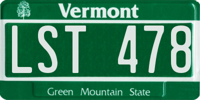 VT license plate LST478