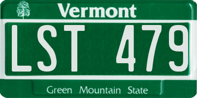 VT license plate LST479