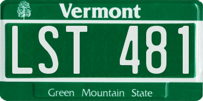 VT license plate LST481