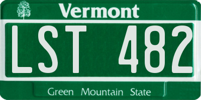 VT license plate LST482