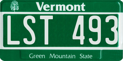 VT license plate LST493